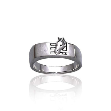 Horse Stables Silver Ring TR3569 - Jewelry